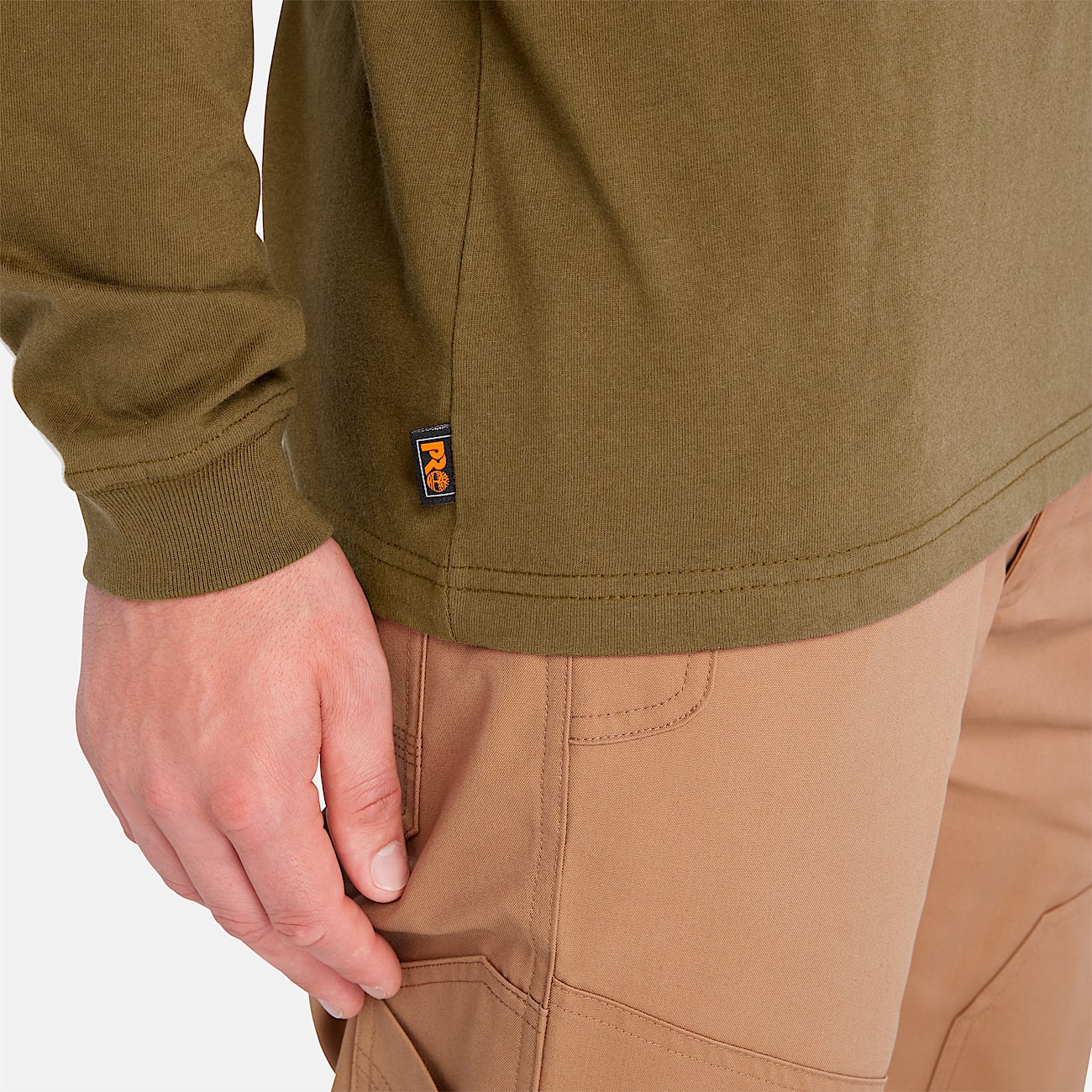 Mens Timberland PRO Core Logo LongSleeve TShirt TBL Burnt Olive ALT3