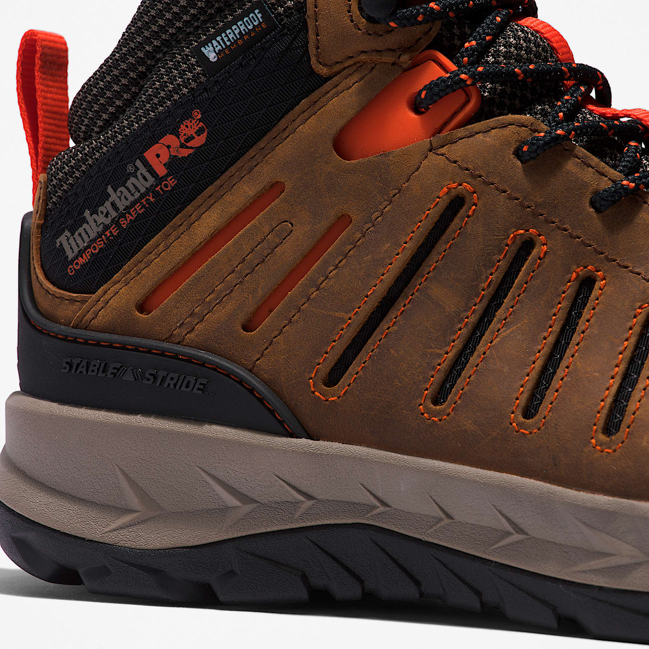 Mens Timberland PRO Trailwind Waterproof CompToe Work Hiker TBL BrownRed ALT8