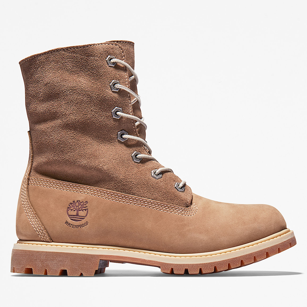 Womens Timberland Authentics Waterproof RollTop Boot TBL Light Brown Nubuck ALT6