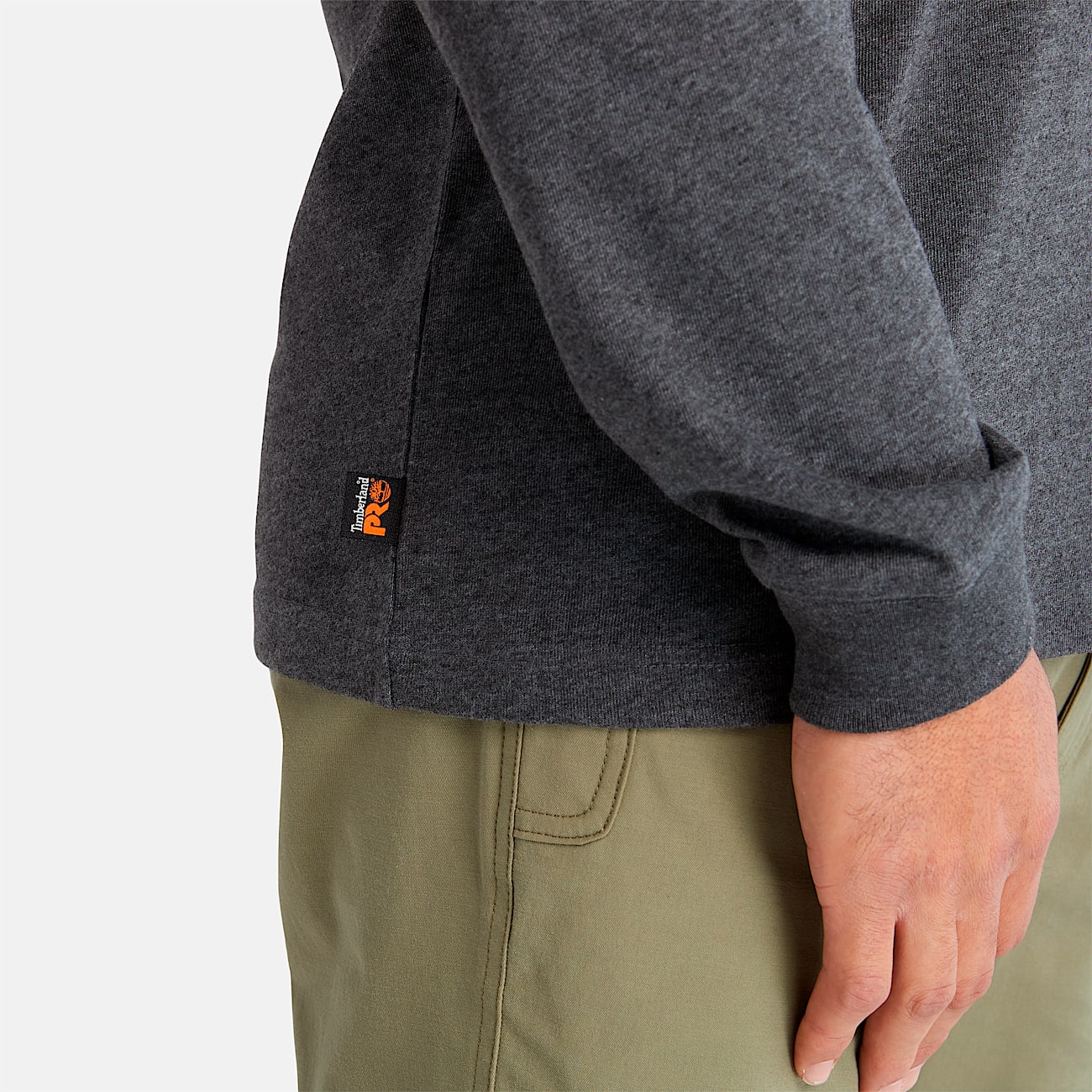 Mens Timberland PRO Core Pocket LongSleeve TShirt TBL Deep Grey Heather ALT3