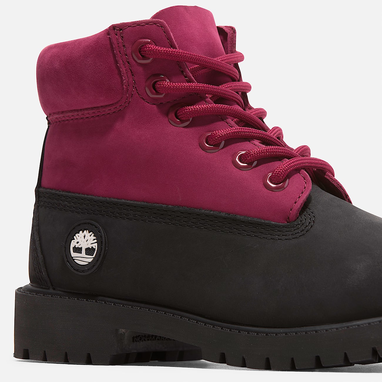 Youth Timberland® 6-Inch Waterproof Boots - Black/Pink