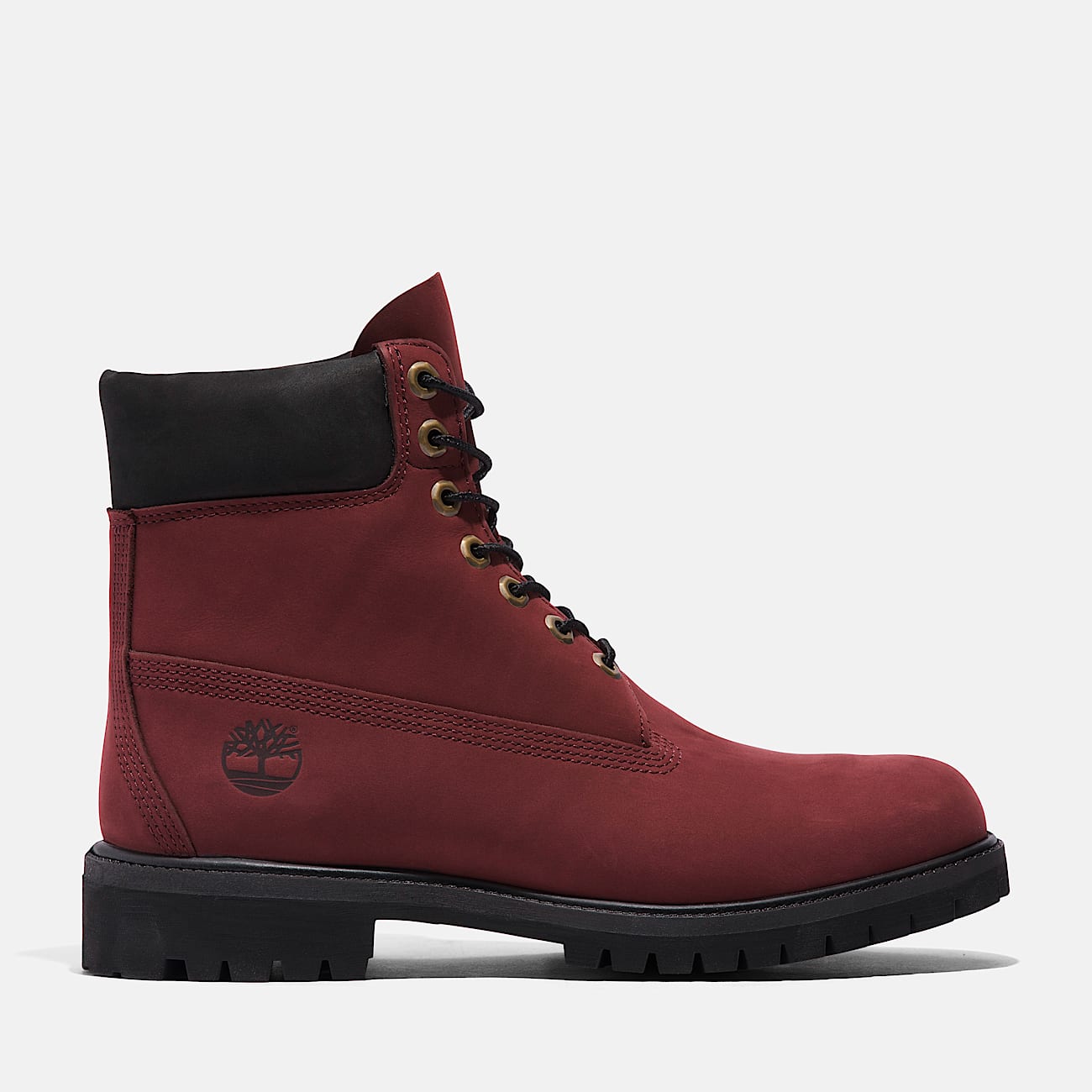 Mens Timberland Premium 6Inch Waterproof Boot TBL Burgundy Nubuck HERO