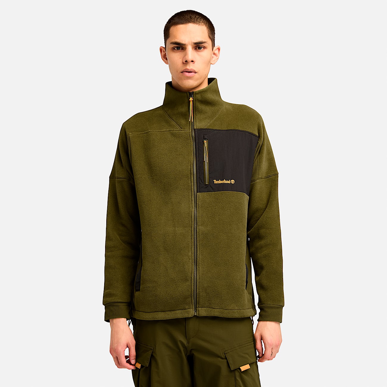 Mens Polartec FullZip Fleece Jacket TBL Dark Olive HERO