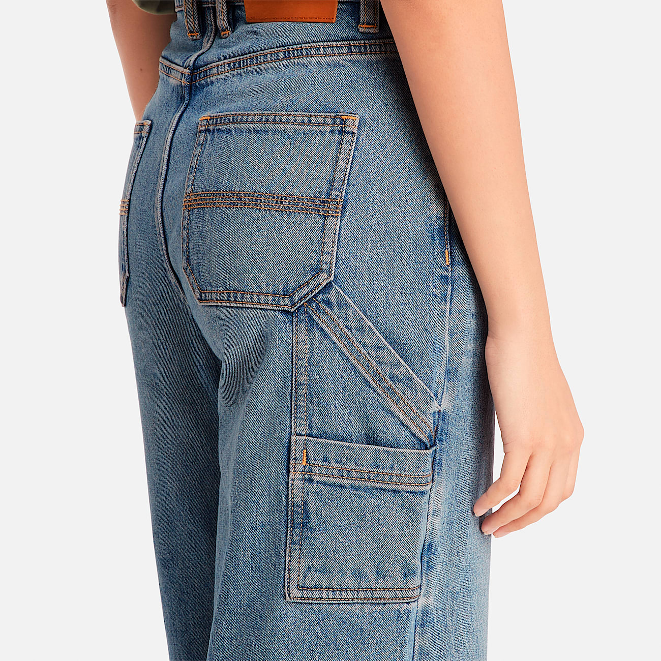 Womens Denim Carpenter Pant with Refibra Technology TBL Mid Blue ALT2