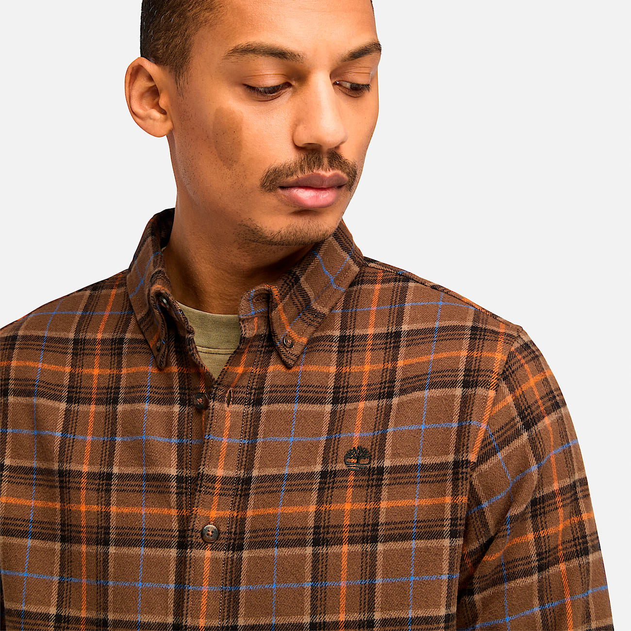 Mens Midweight Flannel Check Shirt TBL Chocolate Chip ALT2