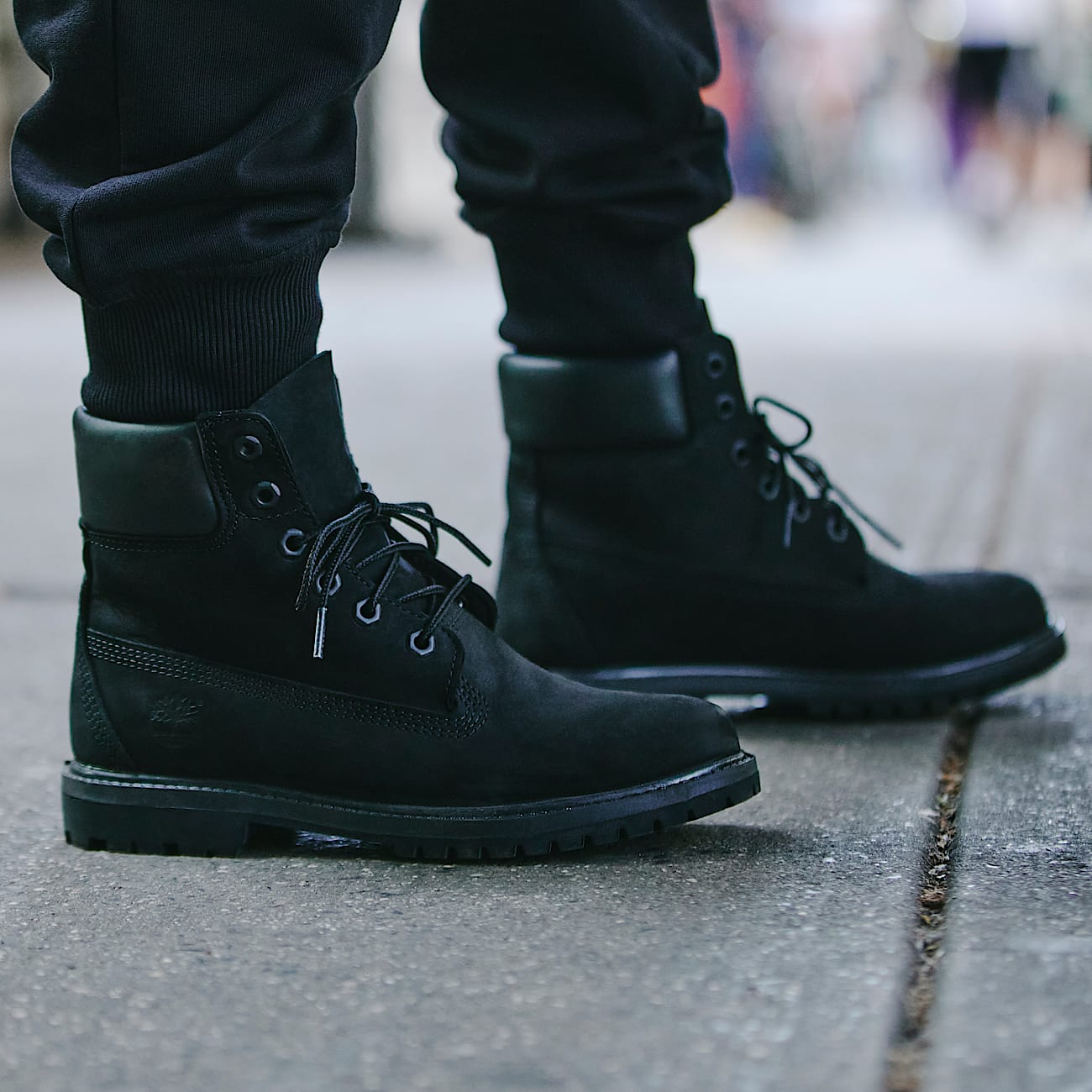 Womens Timberland Premium 6Inch Waterproof Boot TBL Black Nubuck ALT1