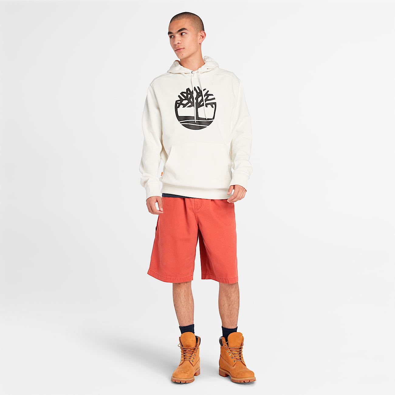 Mens Kennebec River Tree Logo Hoodie TBL Vintage White ALT1