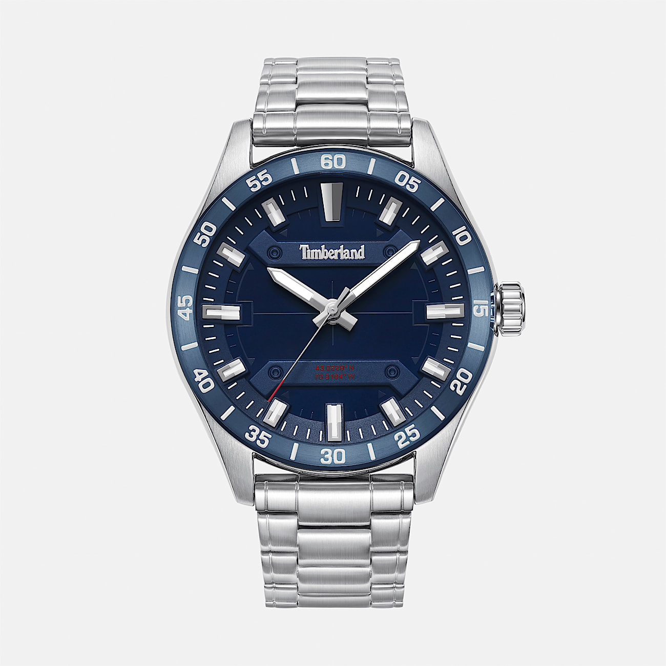 Mens Calverton Watch TBL Blue FaceSilver Band HERO