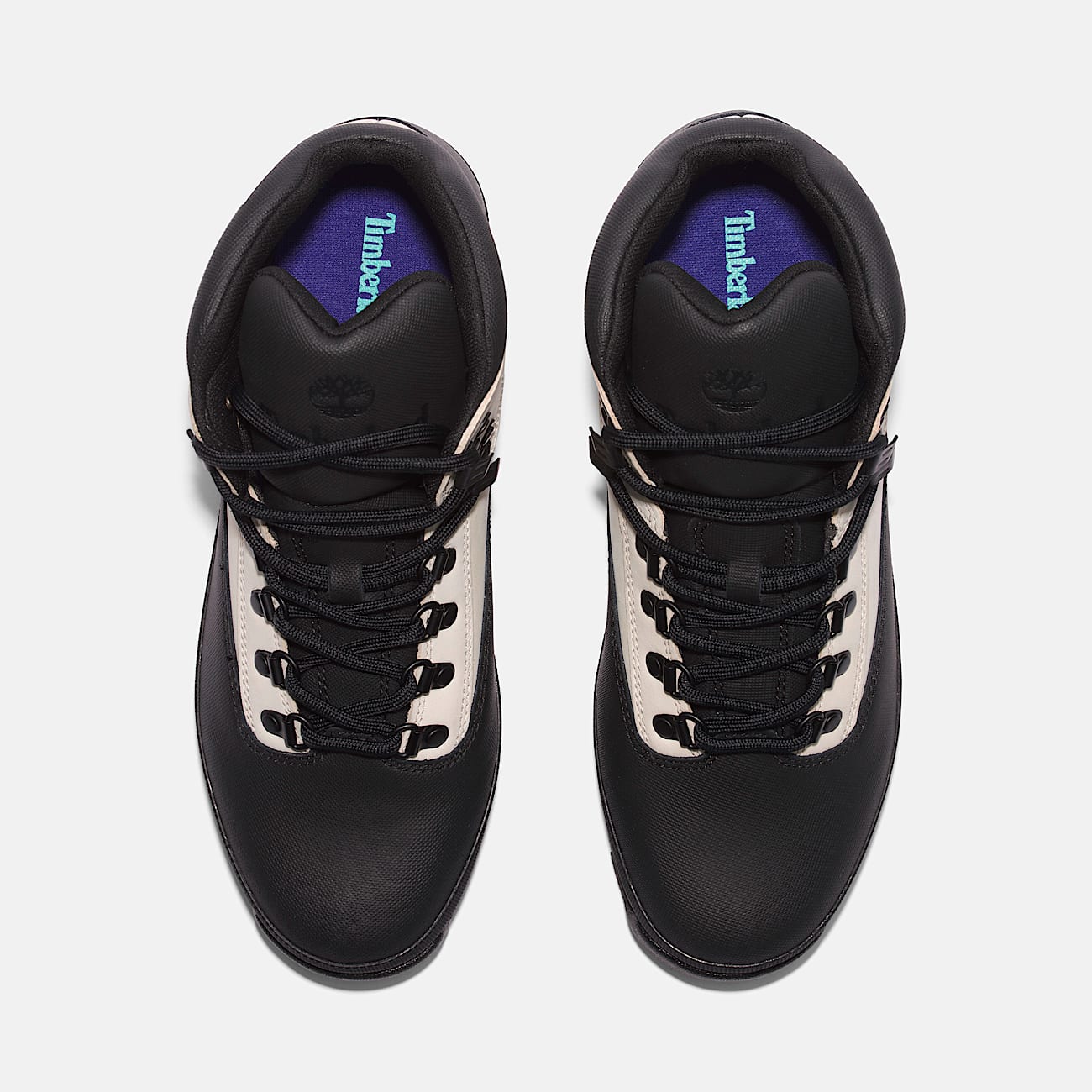 Mens Ski School Timberland Euro Hiker Leather Boot TBL Black Helcor LeatherWhite ALT2