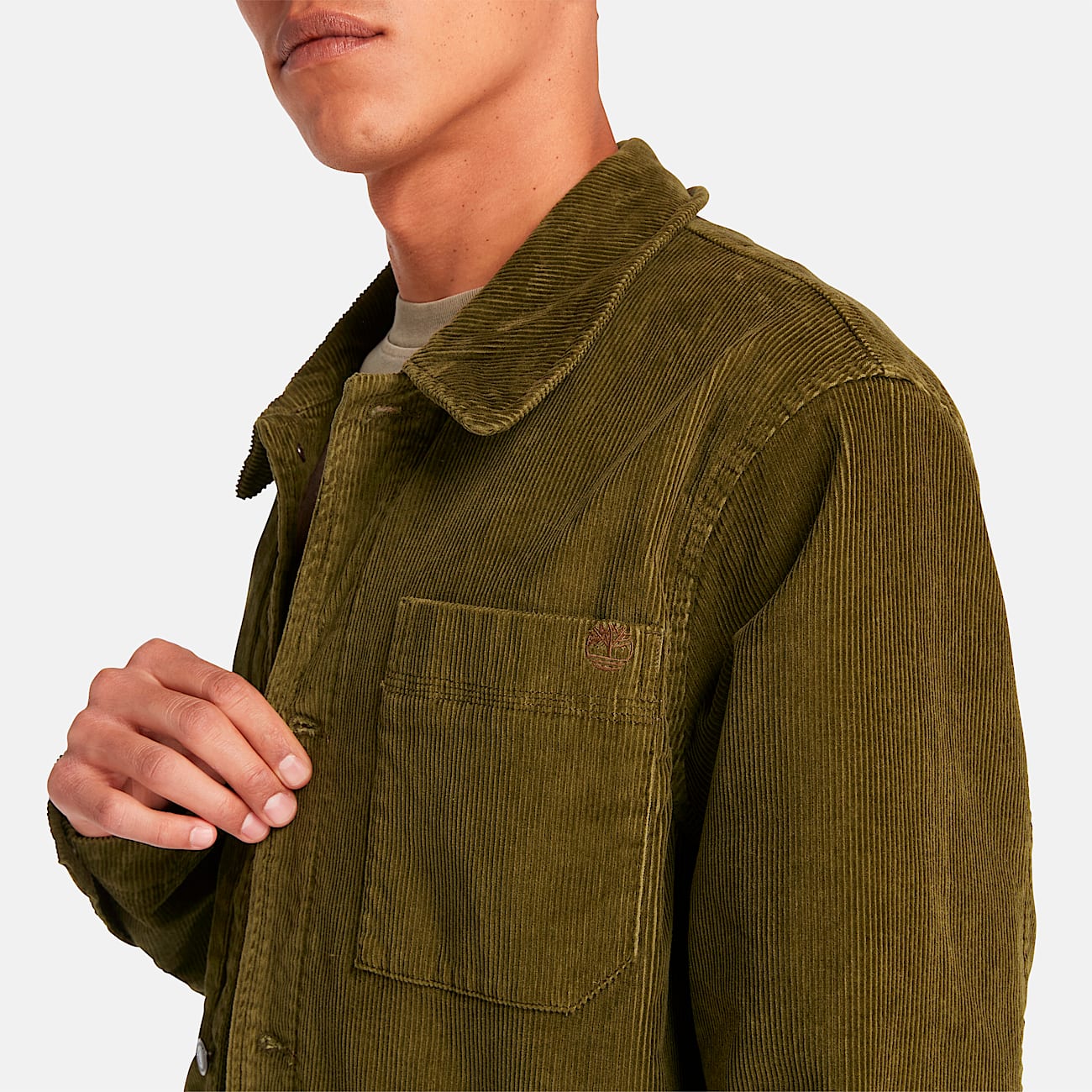 Mens Kempshire Corduroy Chore Jacket TBL Dark Olive ALT2