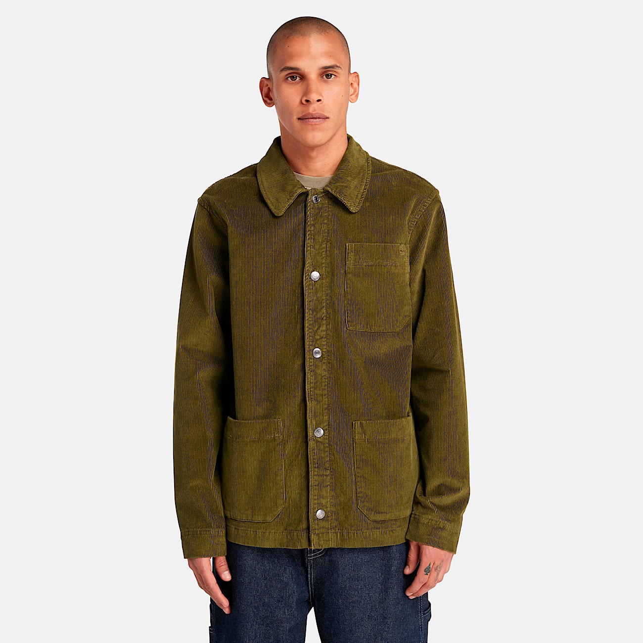 Mens Kempshire Corduroy Chore Jacket TBL Dark Olive ALT8