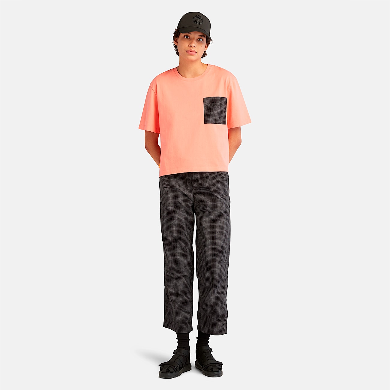 Womens ShortSleeve MixedMedia TShirt TBL Shell Pink ALT1