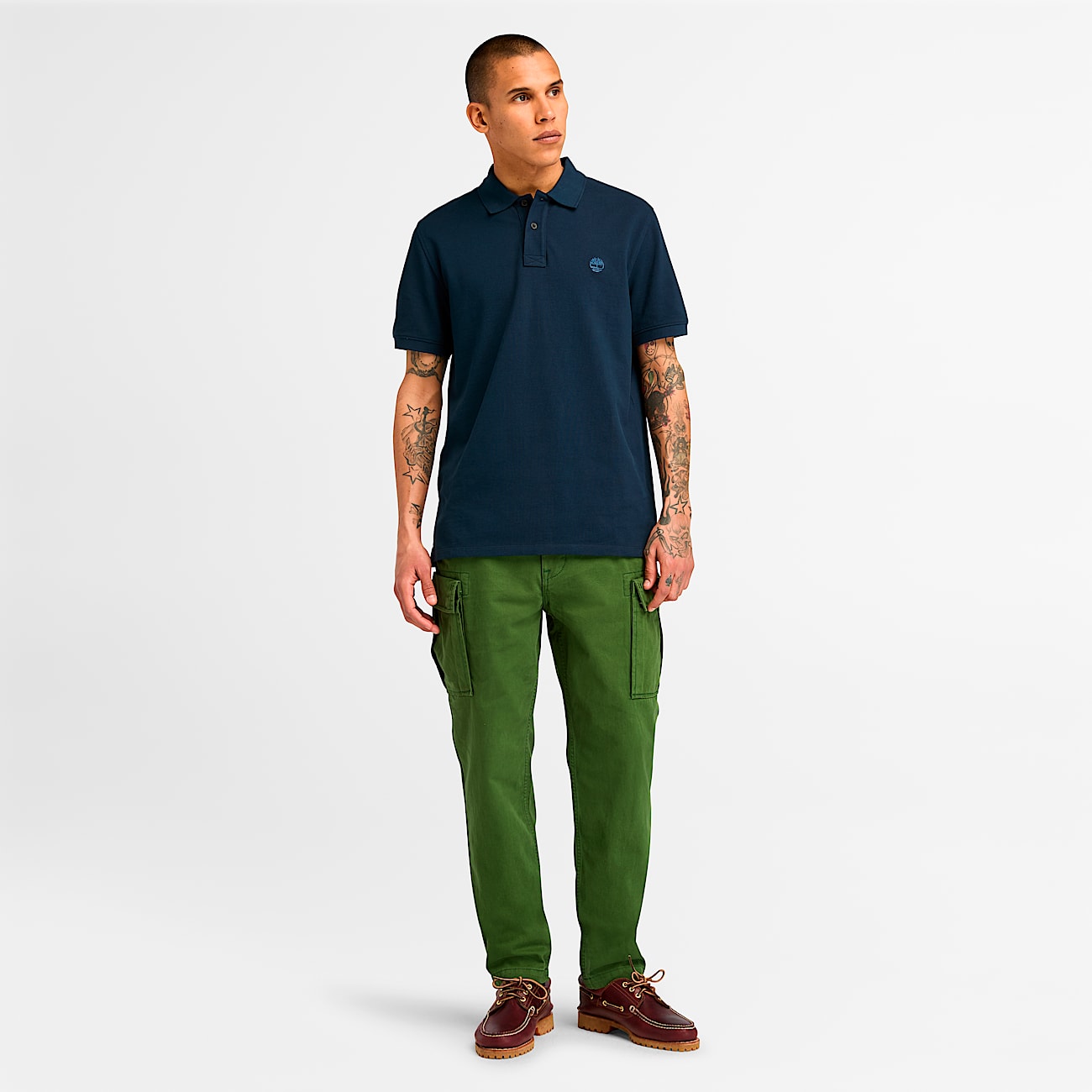 Mens Millers River ShortSleeve Pique Polo Shirt TBL Dark Sapphire ALT1