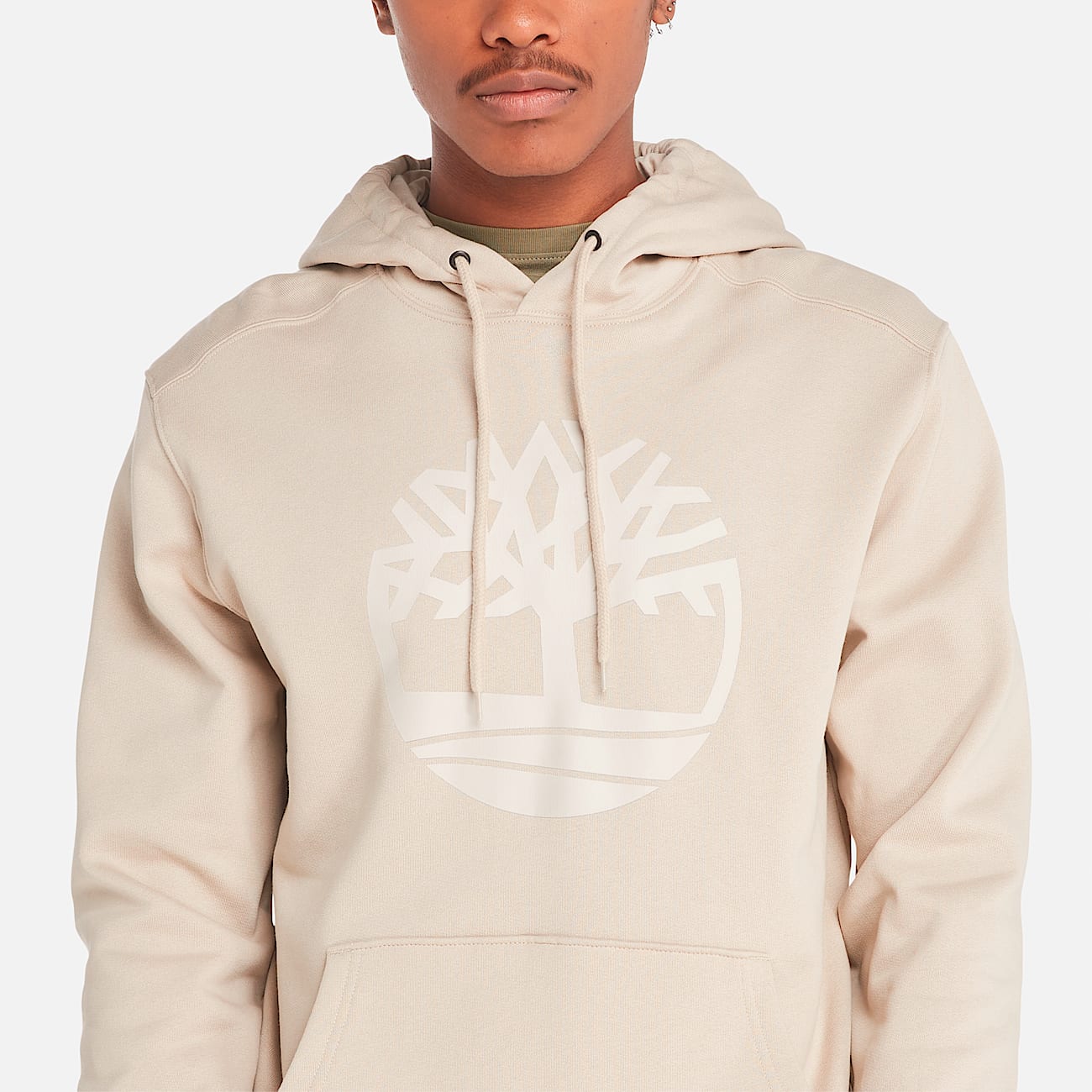 Mens Kennebec River Tree Logo Hoodie TBL Taupe ALT2