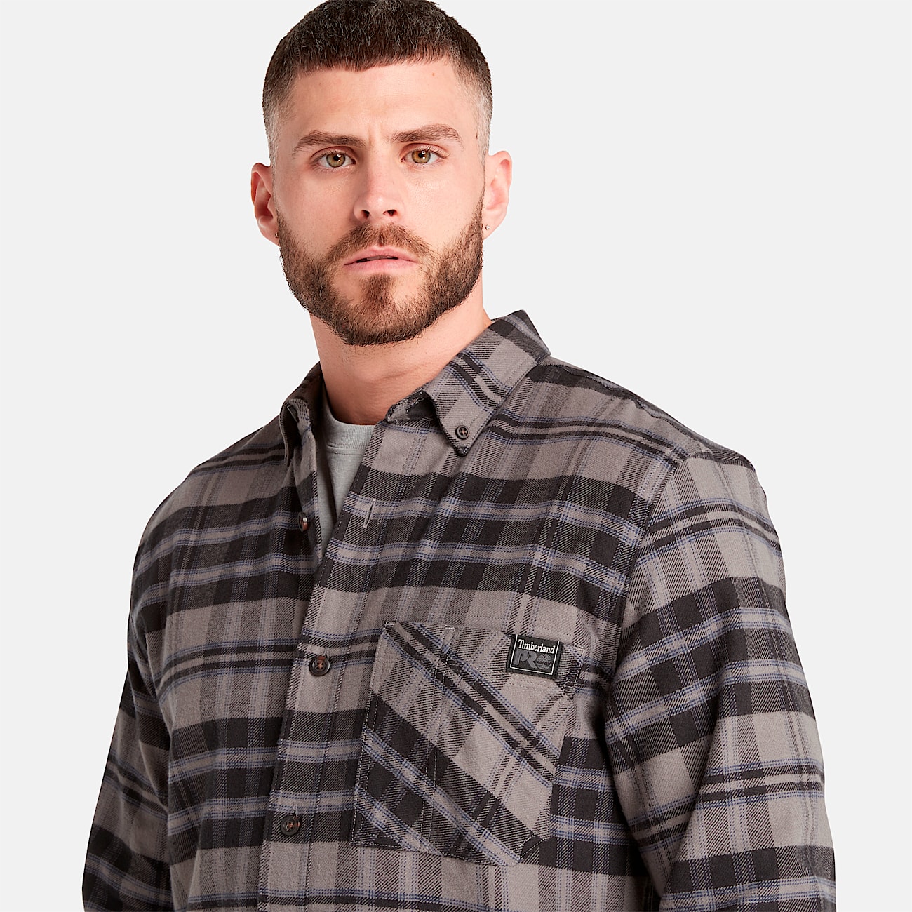 Mens Timberland PRO Woodfort Midweight Flannel Shirt TBL Tornado YarnDyed ALT2