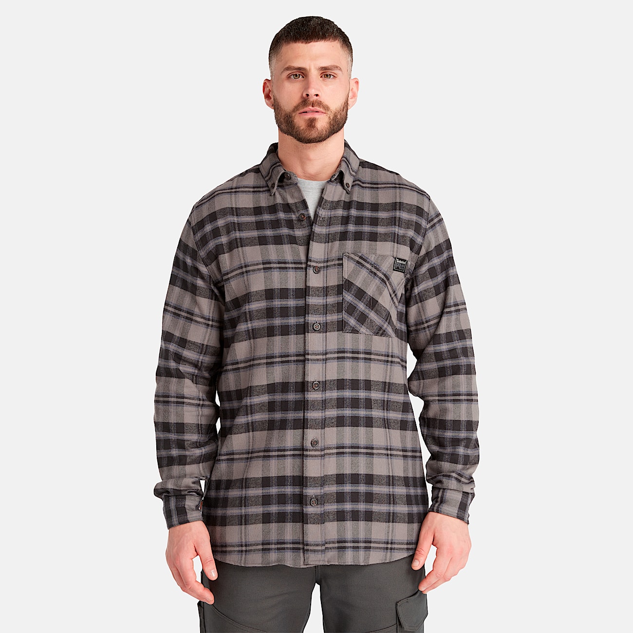 Mens Timberland PRO Woodfort Midweight Flannel Shirt TBL Tornado YarnDyed HERO