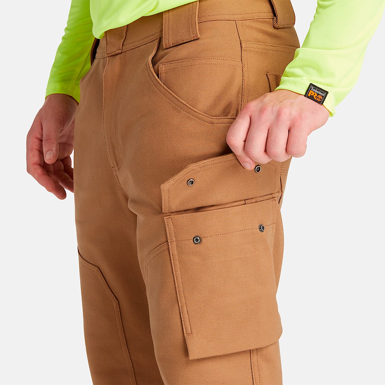 Pantalones Timberland PRO Morphix Utility de lona cepillada con doble frente para hombre TBL Trigo tostado ALT3