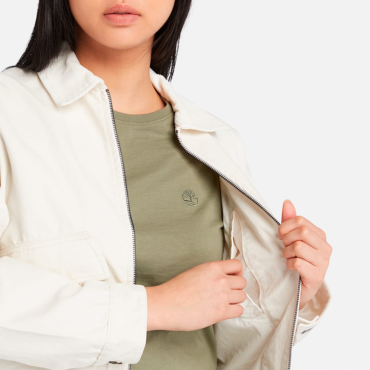 Womens Strafford Washed Canvas Jacket TBL Vintage White ALT2