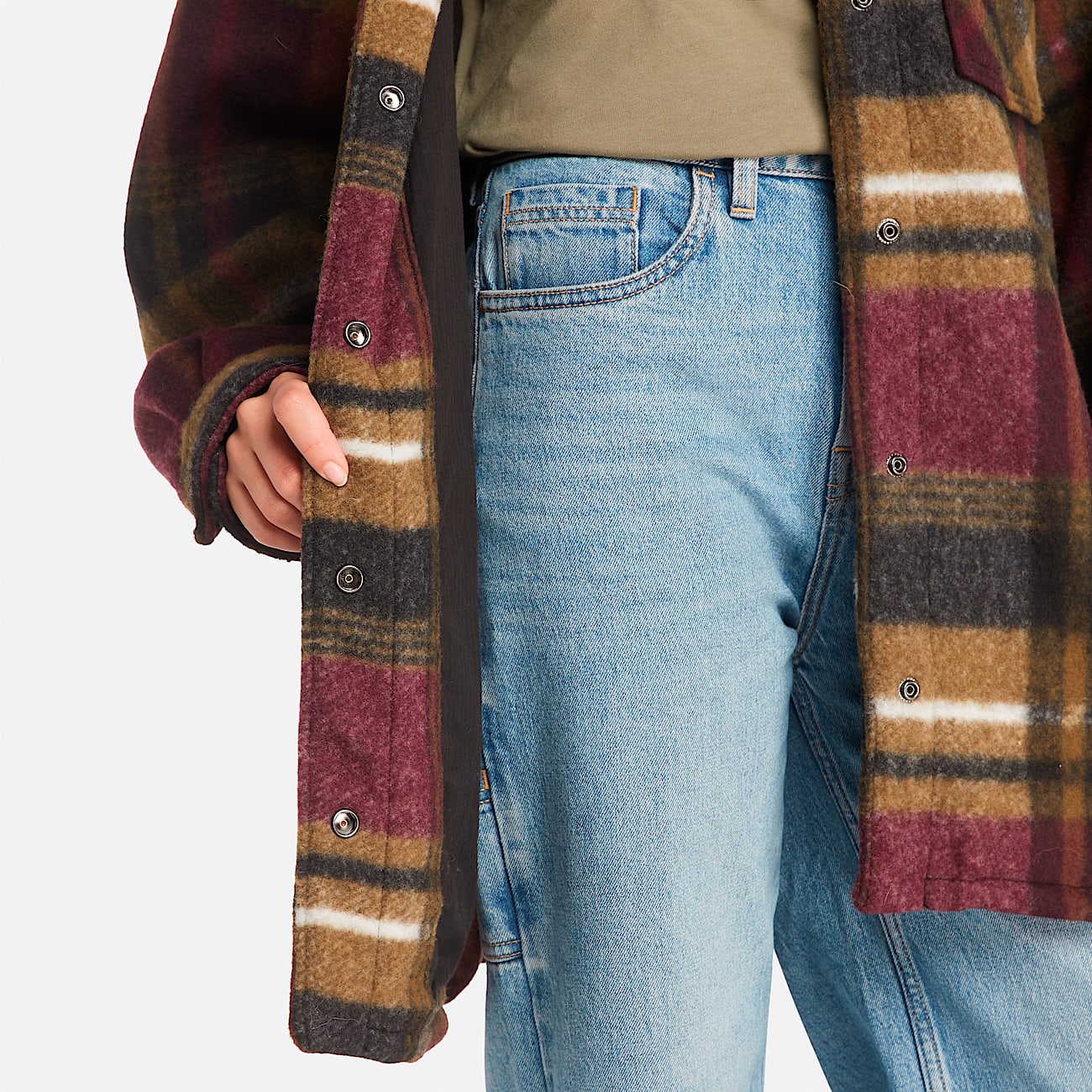 Womens Wool Shirt Jacket TBL Burgundy ALT3