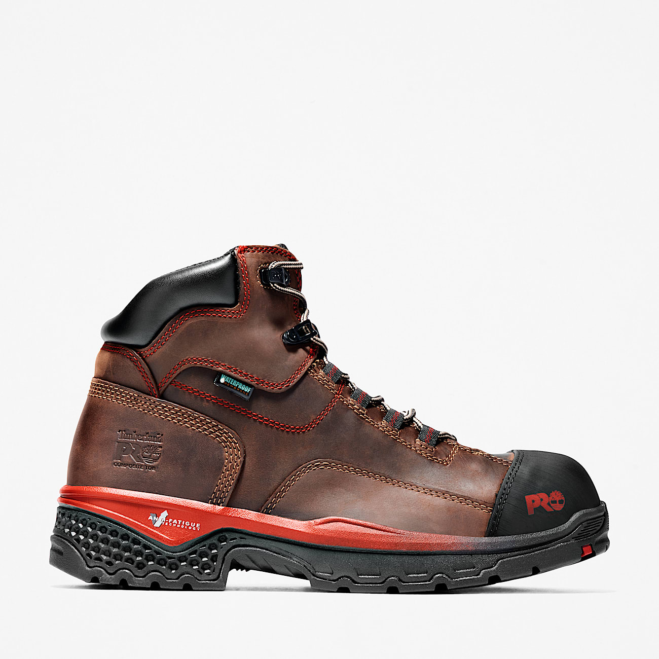 Botas de trabajo para hombre Bosshog 6 con Composite Toe TBL Piel de grano entero CafRojo HERO