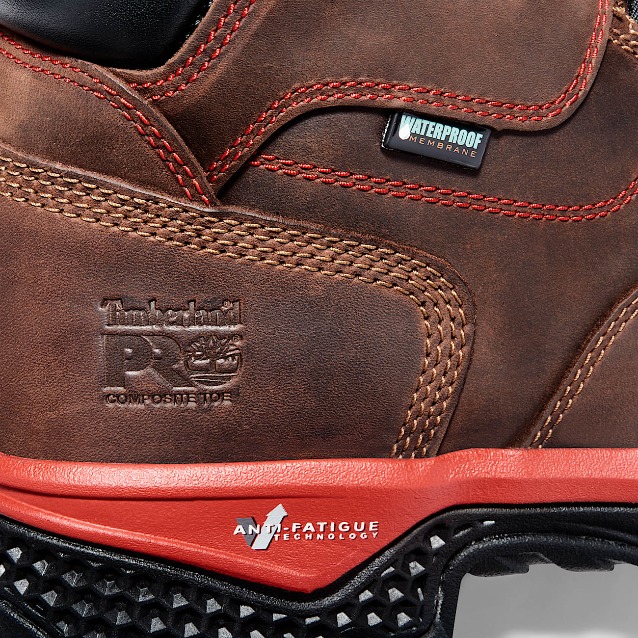 Botas de trabajo para hombre Bosshog 6 con Composite Toe TBL Piel de grano entero CafRojo ALT6