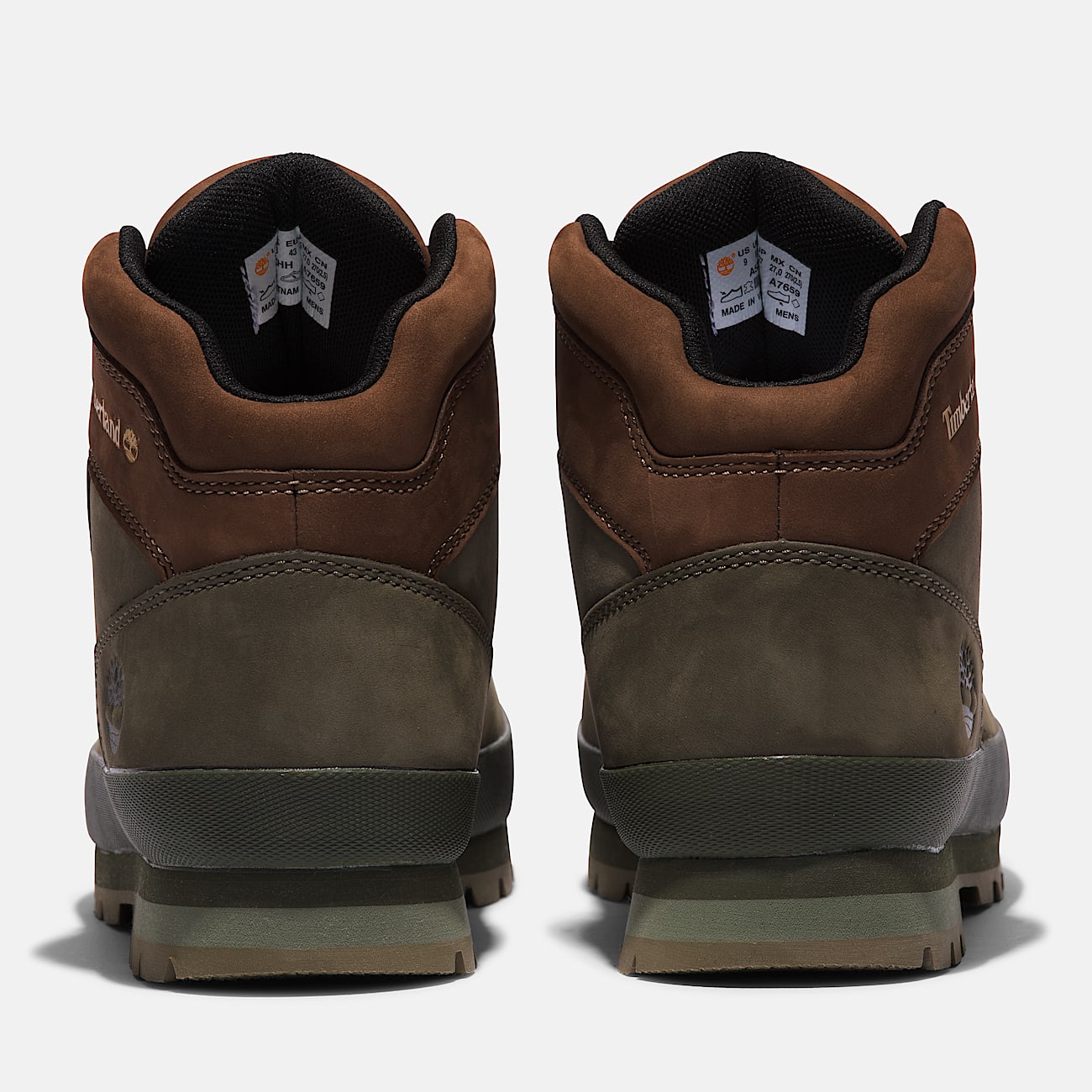 Mens Euro Hiker Leather Boot TBL Dark Green Nubuck ALT5