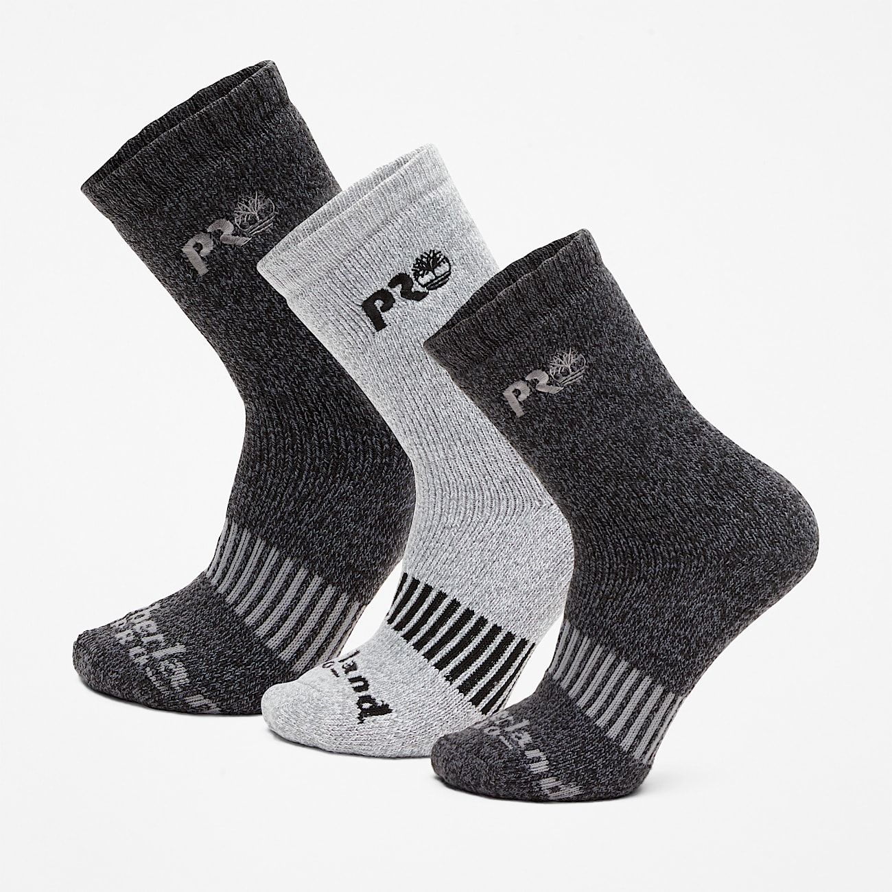 Mens 3Pack RacingStripe Cushioned Boot Socks TBL Grey Multi HERO