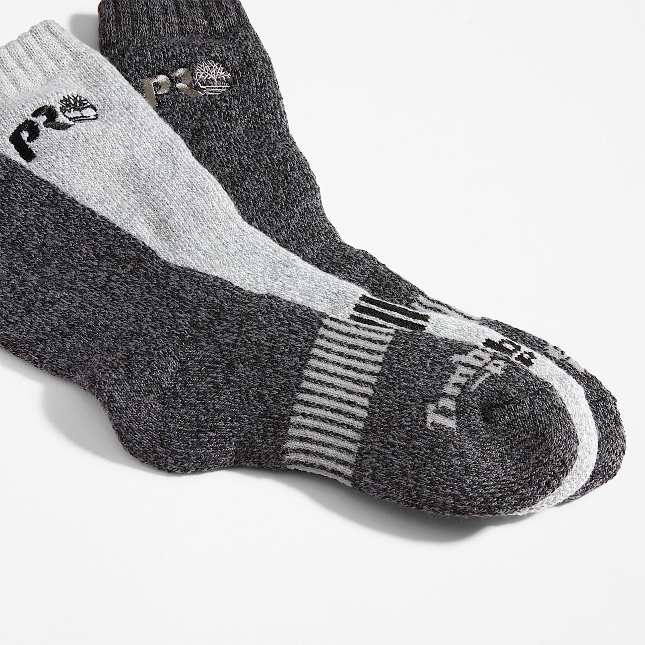 Mens 3Pack RacingStripe Cushioned Boot Socks TBL Grey Multi ALT1