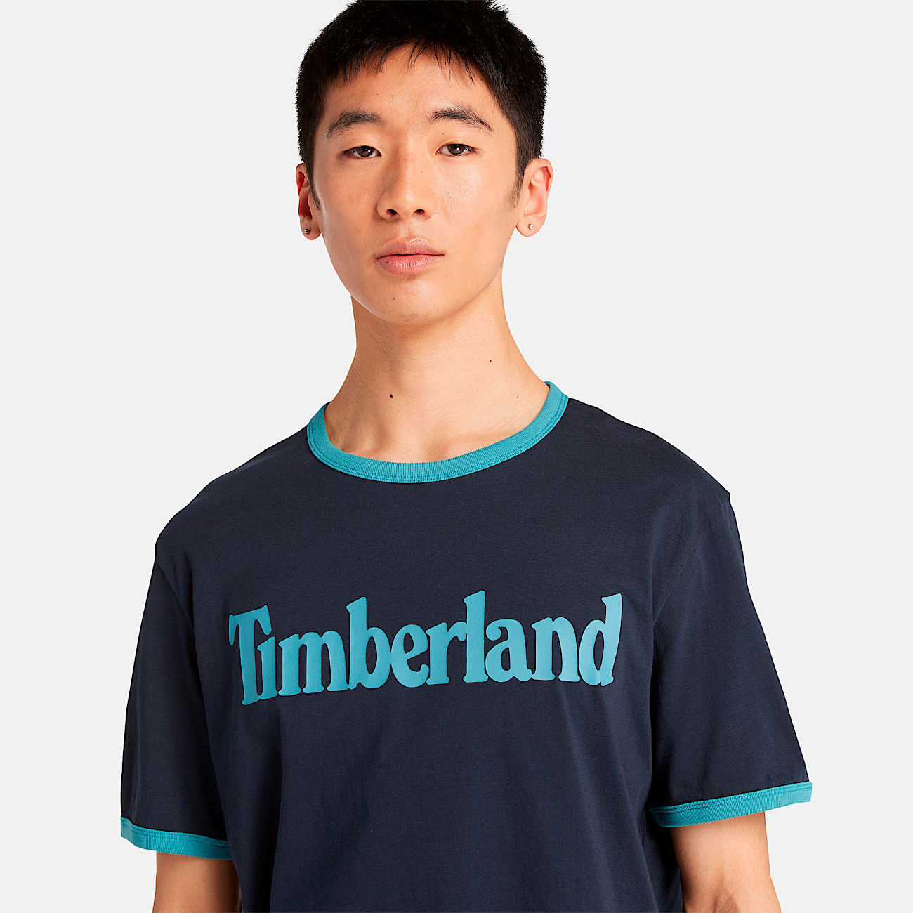 Mens LinearLogo Ringer TShirt TBL Dark SapphireStorm Blue ALT2