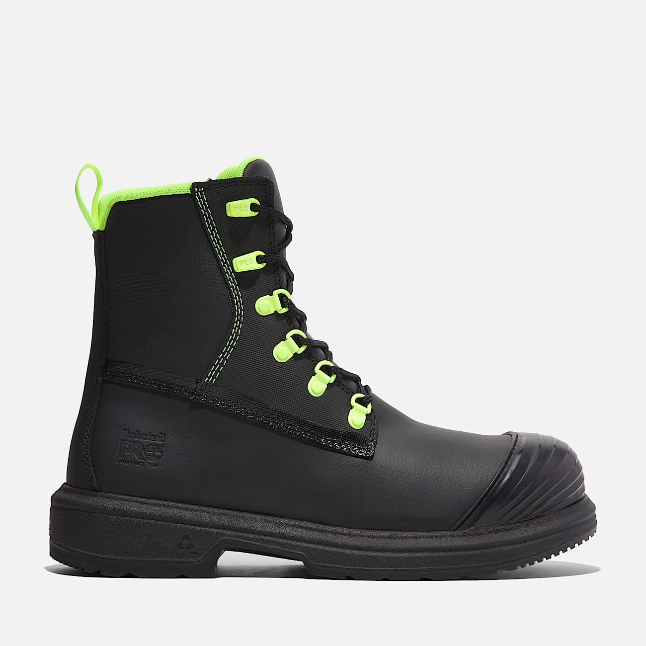 Botte de travail Timberland Grissom 8 po  embout en composite pour hommes TBL Cuir pleine fleur noir HERO