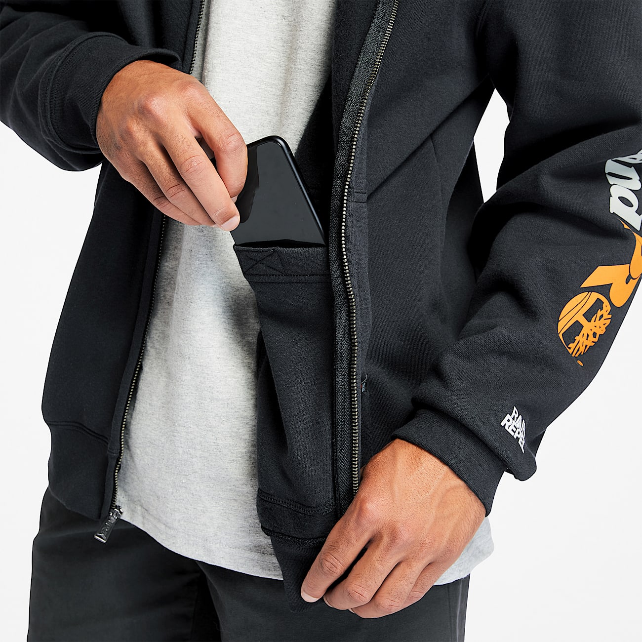 Mens Timberland PRO Hood Honcho Sport FullZip Hoodie TBL Black ALT4