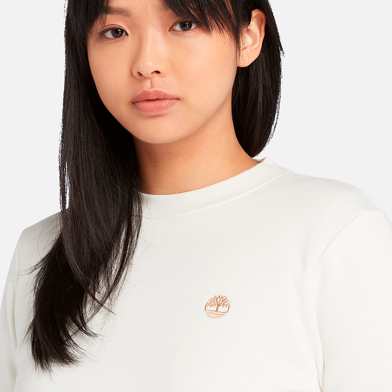 Womens Brushed Back Crew Sweatshirt TBL Vintage White ALT2