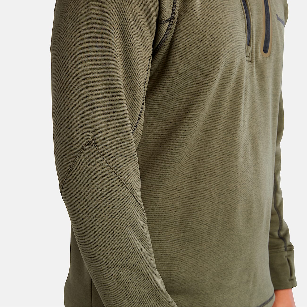 Mens Timberland PRO Reaxion QuarterZip AthleticFit Fleece Jacket TBL Burnt Olive Heather ALT4