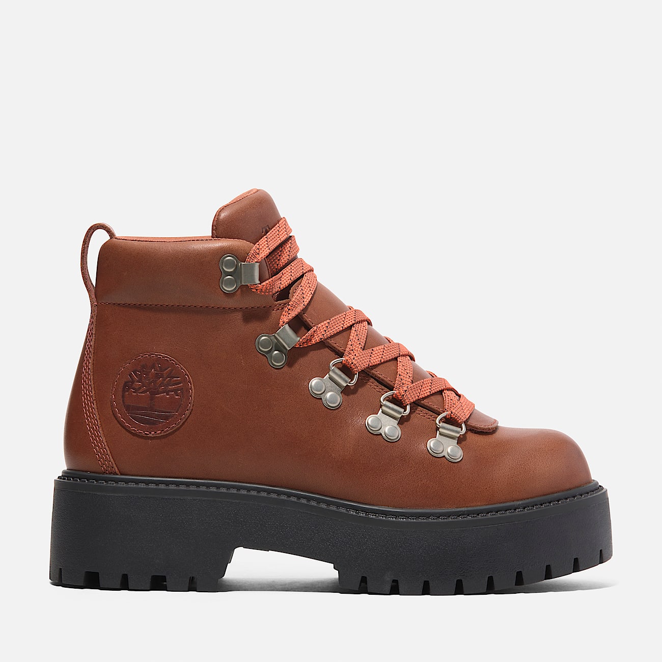Womens Stone Street Mid LaceUp Platform Hiker TBL Rust FullGrain HERO