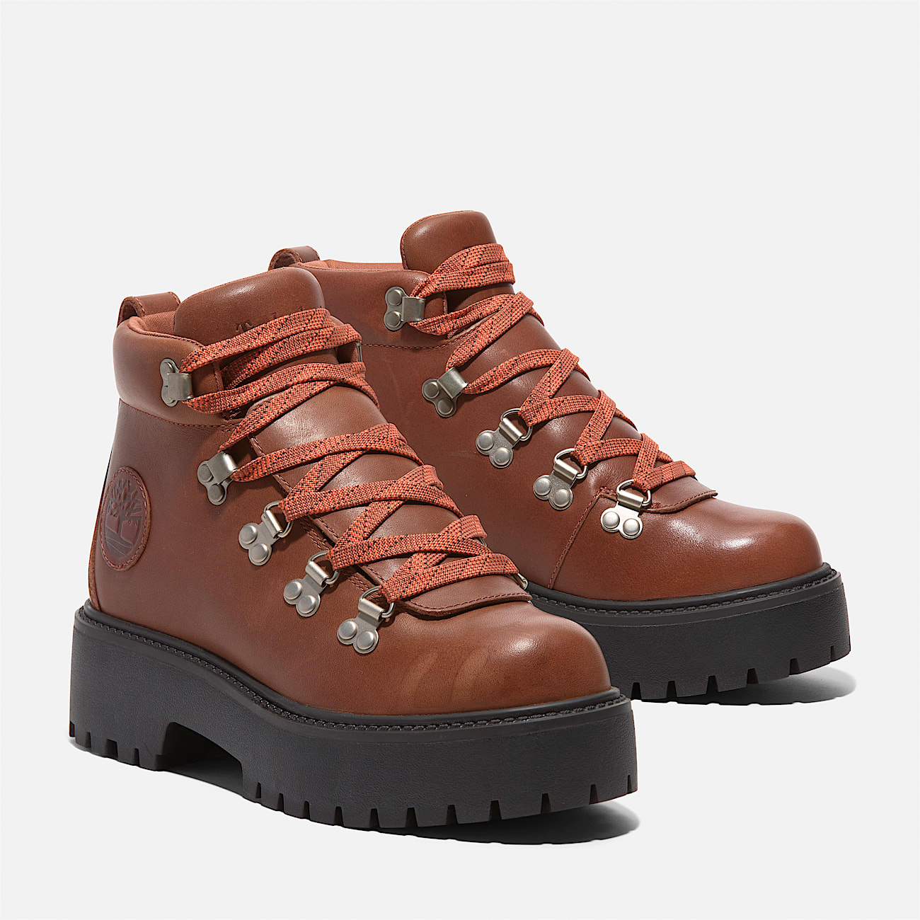 Womens Stone Street Mid LaceUp Platform Hiker TBL Rust FullGrain ALT4