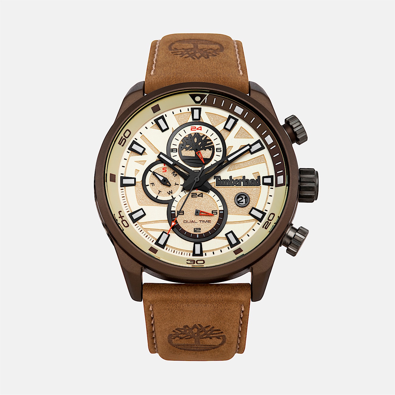 Mens Henniker II Watch TBL OffWhite FaceTan Band HERO