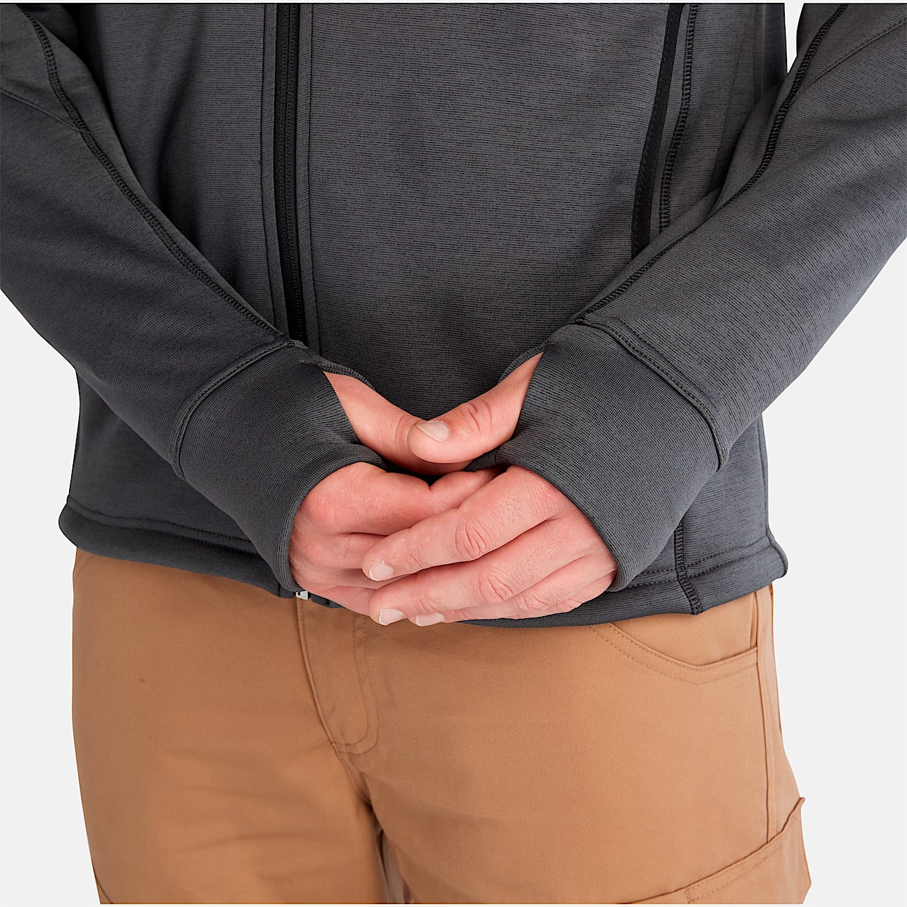 Mens Timberland PRO Reaxion FullZip AthleticFit Fleece Jacket TBL Charcoal HeatherCharcoal ALT4