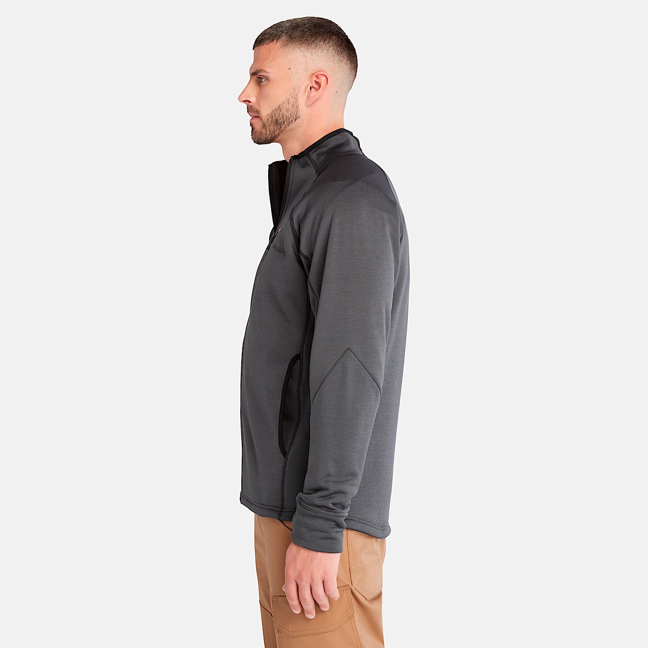 Mens Timberland PRO Reaxion FullZip AthleticFit Fleece Jacket TBL Charcoal HeatherCharcoal ALT8