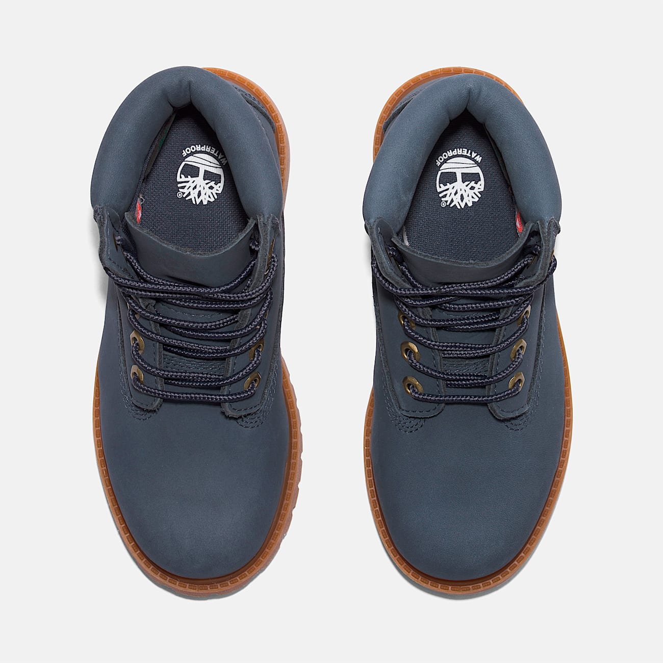 Youth Timberland Premium 6Inch LaceUp Waterproof Boot TBL Dark Blue Nubuck ALT2