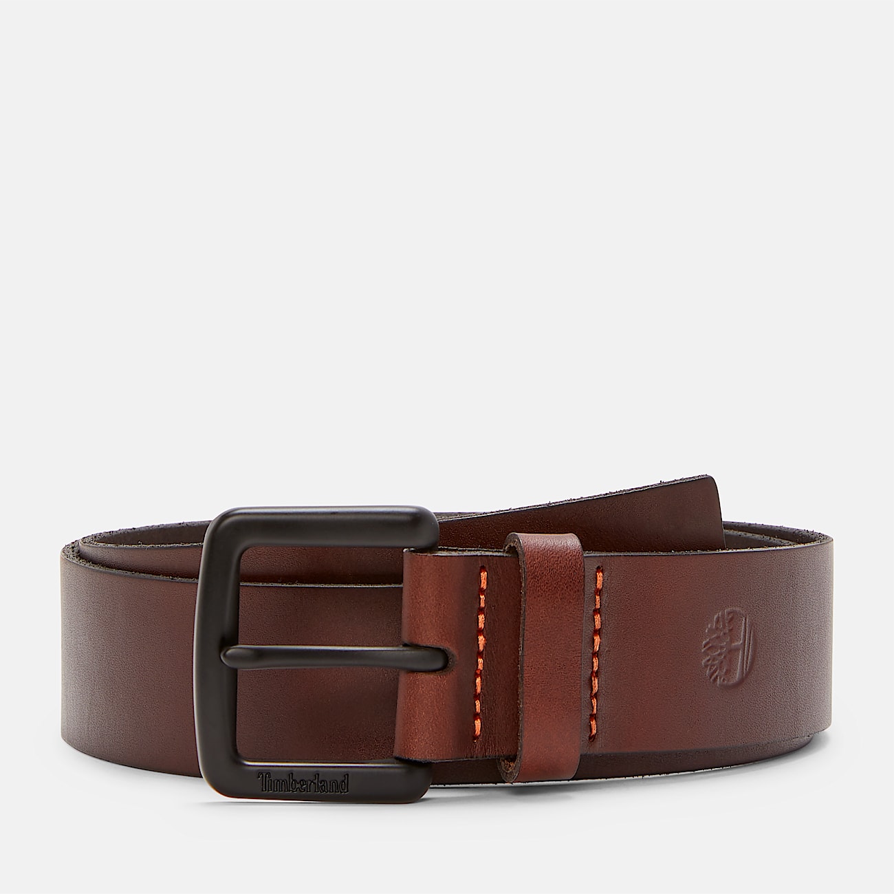 Mens 38mm Logo Buckle Belt TBL Brown HERO