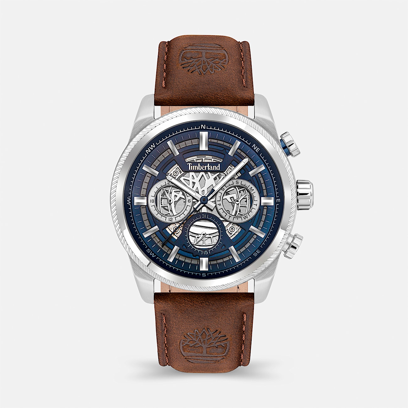 Mens Hadlock Watch TBL Blue FaceBrown Band HERO