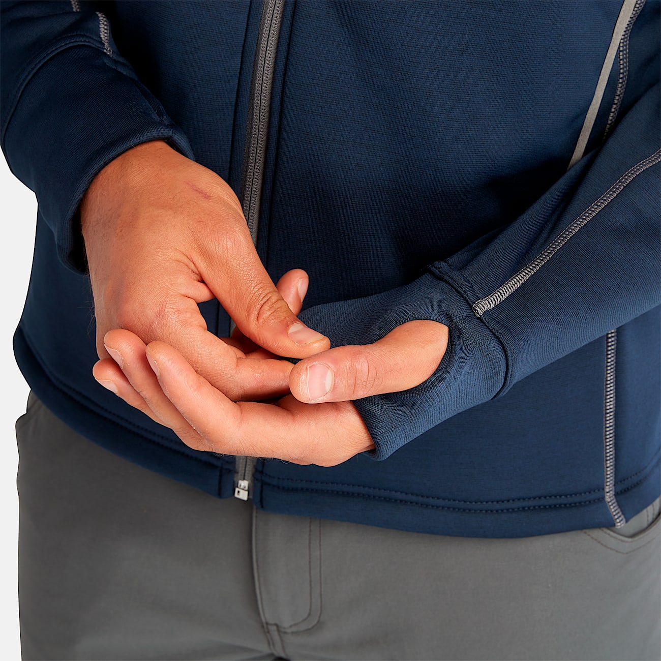 Mens Timberland PRO Reaxion FullZip AthleticFit Fleece Jacket TBL Navy Heather ALT5