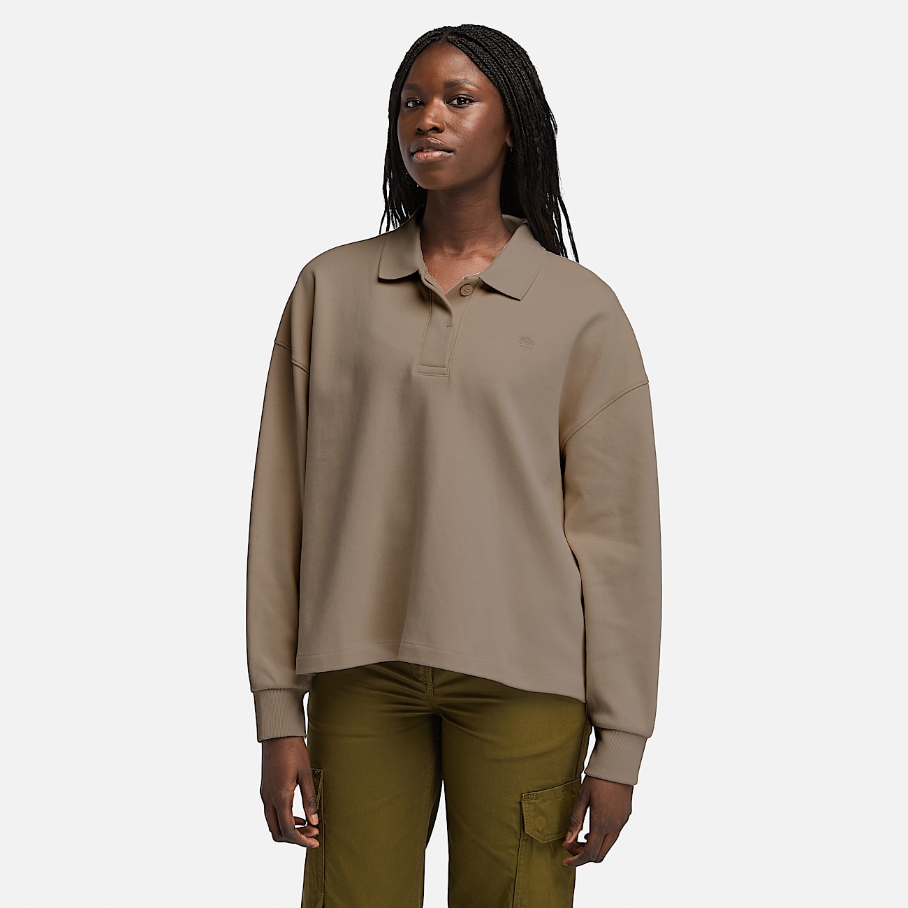 Womens Lush Polo Sweatshirt TBL Chocolate Chip HERO