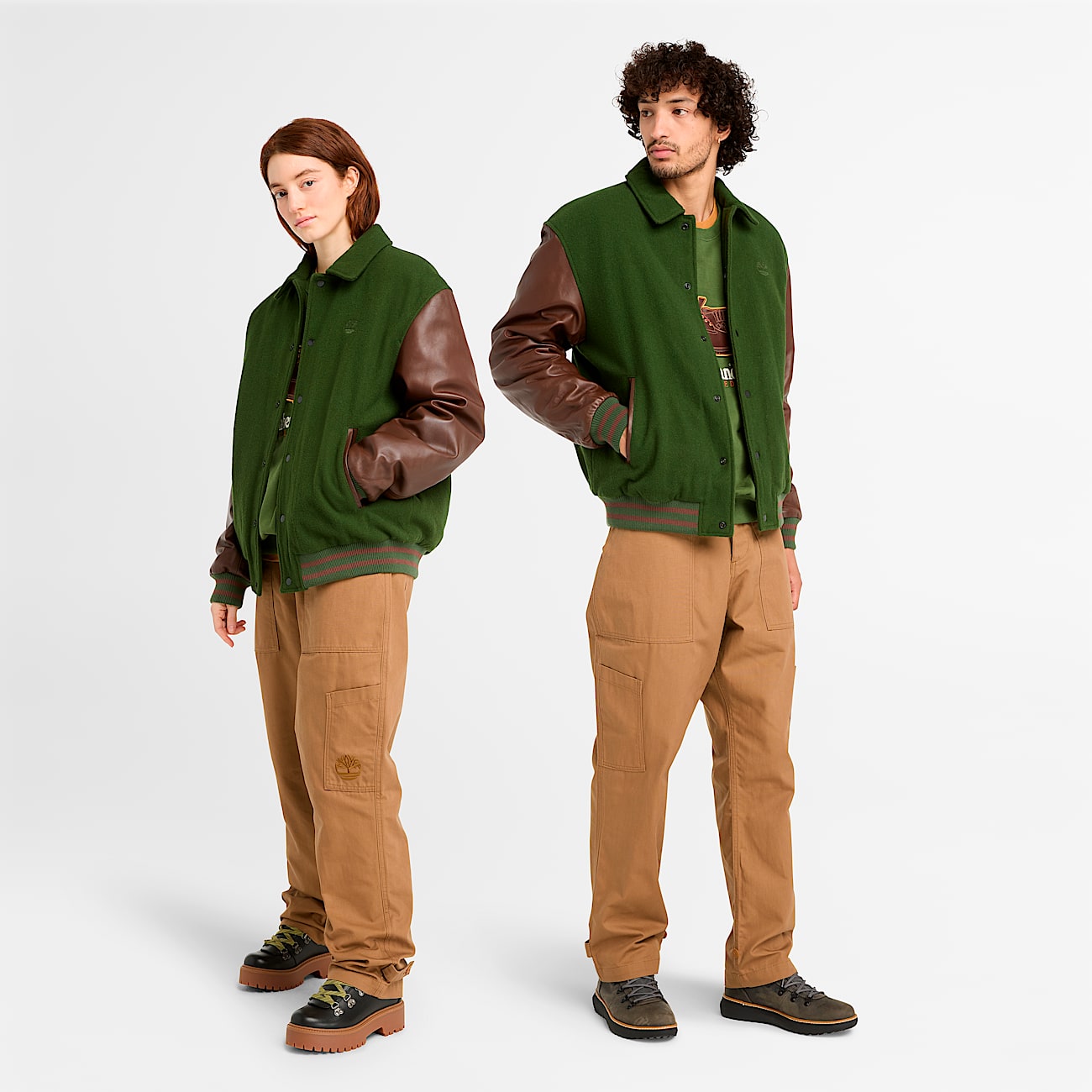 Manteau Letterman avec manches en cuir - 1