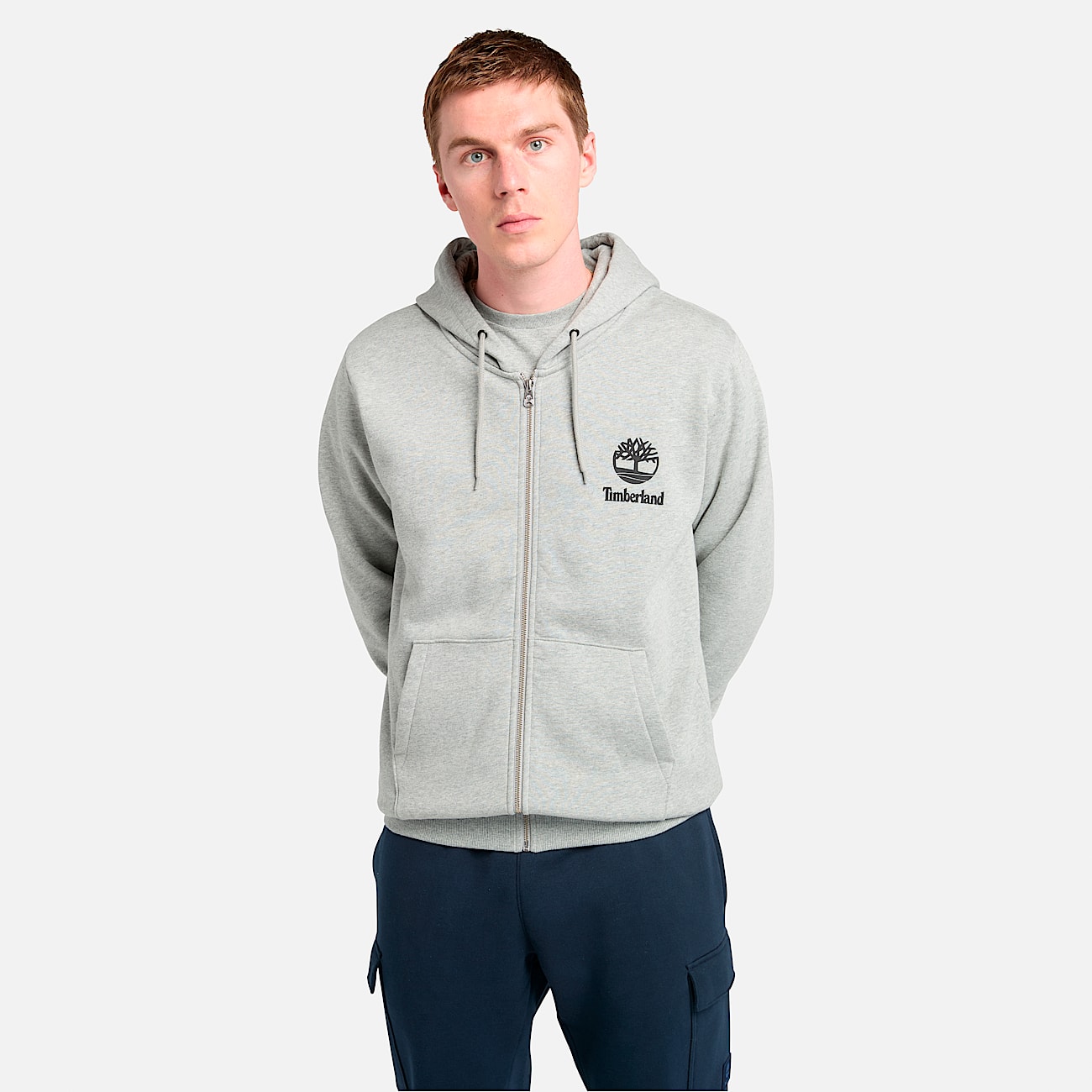 Print Stack Logo FullZip Hoodie TBL Medium Grey Heather ALT2