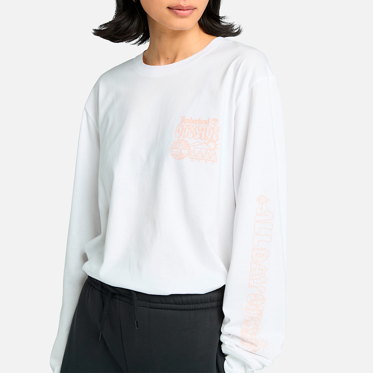 All Day Outside Long Sleeve TShirt TBL White ALT3