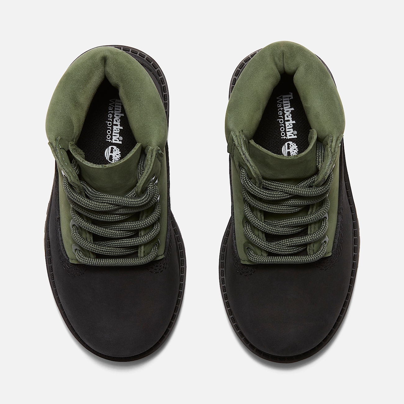 Toddler Timberland Premium 6Inch LaceUp Waterproof Boot TBL Black NubuckDark Green ALT2