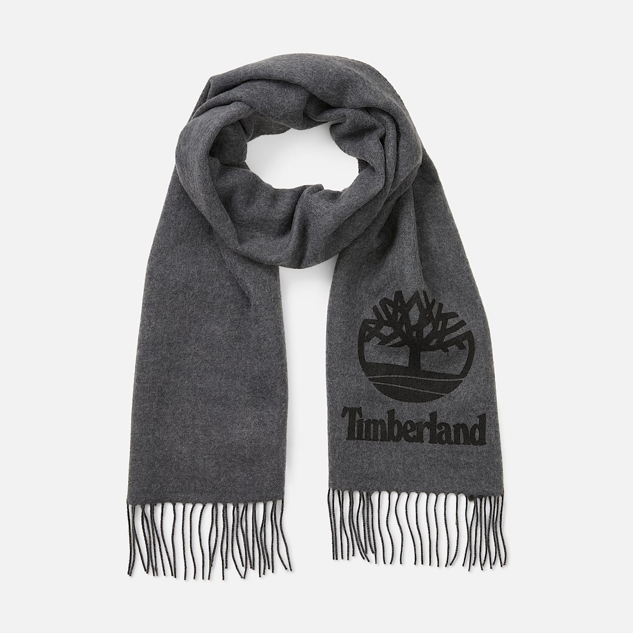 Yarn Dye Scarf With Printed Logo TBL Charcoal Heather Grey HERO