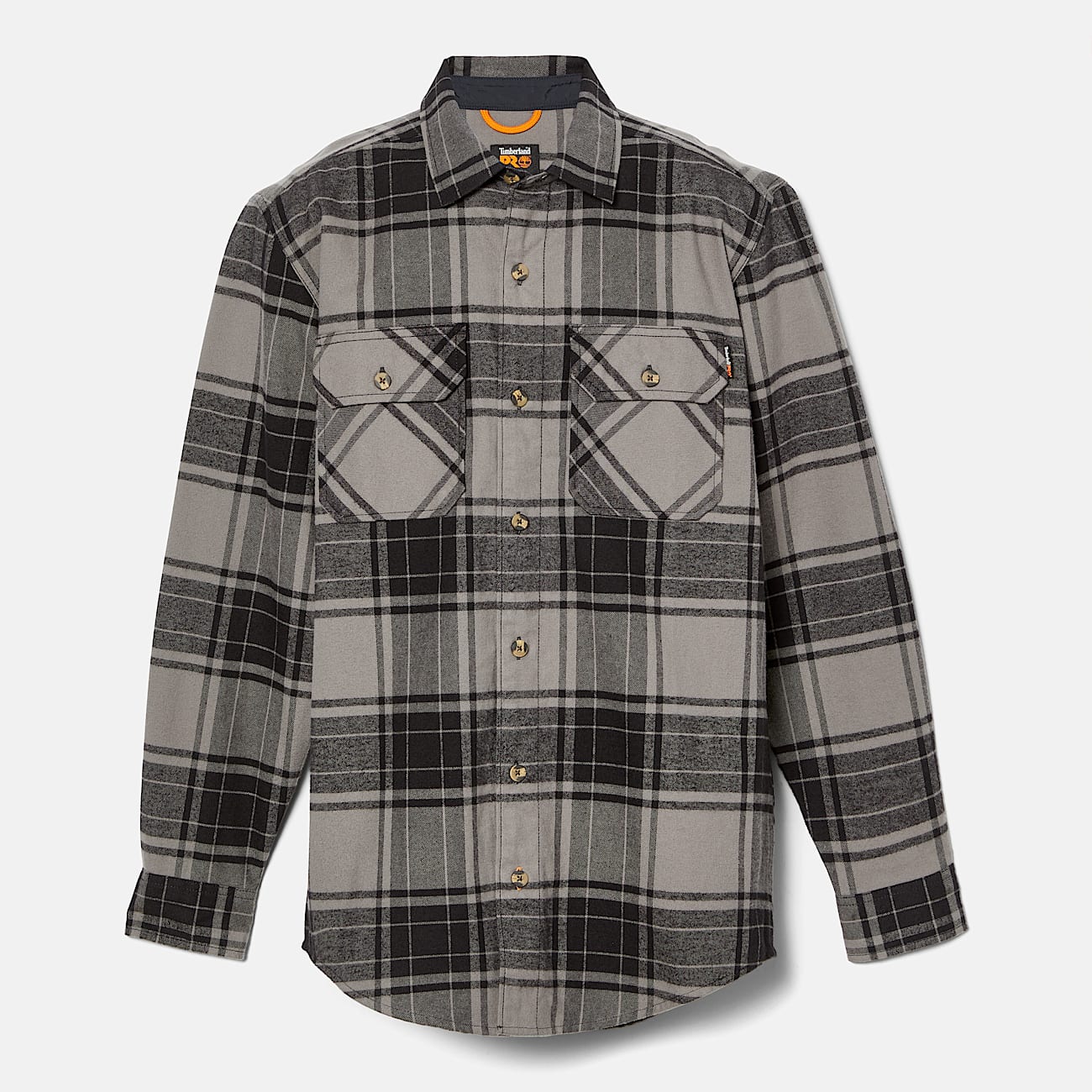 Mens Woodfort Heavyweight Flannel Work Shirt TBL Pewter Plaid ALT10