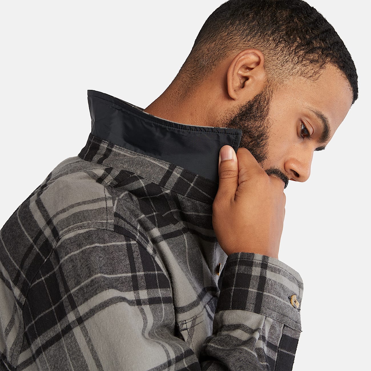 Mens Woodfort Heavyweight Flannel Work Shirt TBL Pewter Plaid ALT3